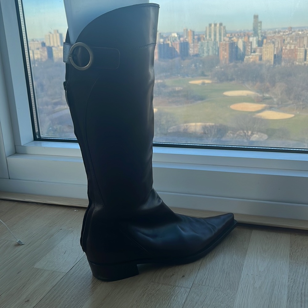 SERGIO ROSSI POINTY TOE RIDING BOOTS - Picture 12 of 15